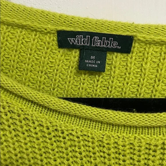 Wild Fable Vibrant Green Crew Neck Sweater - Picture 2 of 3